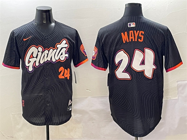 Men's San Francisco Giants #24 Willie Mays Anthracite 2025 City Connect Limited Stitched Baseball Jersey Men's San Francisco Giants #24 Willie Mays Anthracite 2025 City Connect Limited Stitched Baseball Jersey
